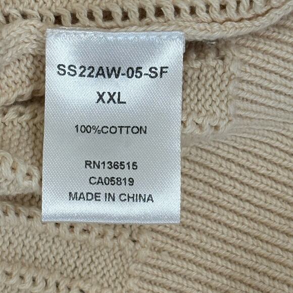 Stitches and Stripes Cotton Butter Cream Square Neck Sweater NEW Size XXL - Picture 8 of 9